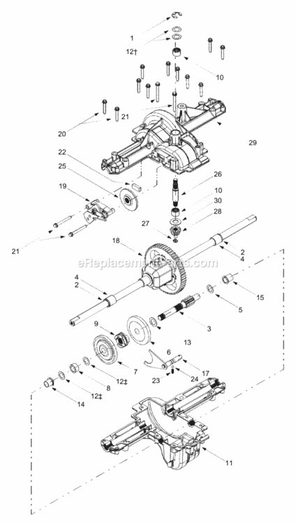 Transmission Diagram and Parts List for 13BT604G452  Yard Man Lawn Mower